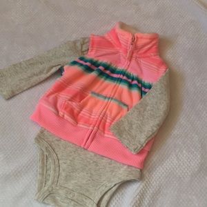 Carter's Baby Girl Vest&Long Sleeve Onesie 3 Month
